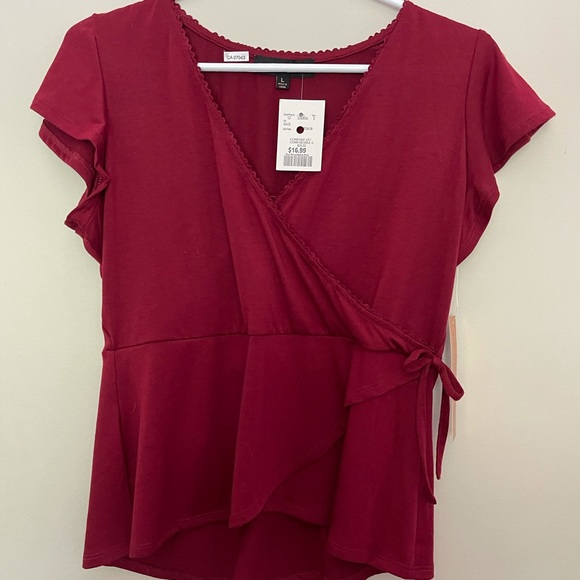 Burgundy wrap shirt - Picture 1 of 3